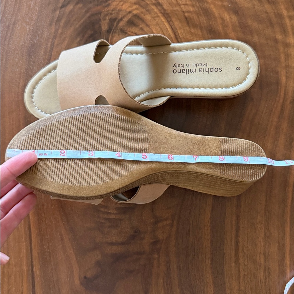 Sophia Milano Nude Slide Sandals size 8 - Picture 11 of 12